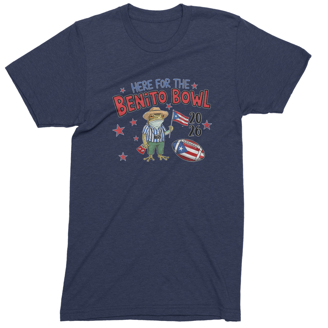 Frog Here for the Benito Bowl Football Mens T-shirt Navy Blue