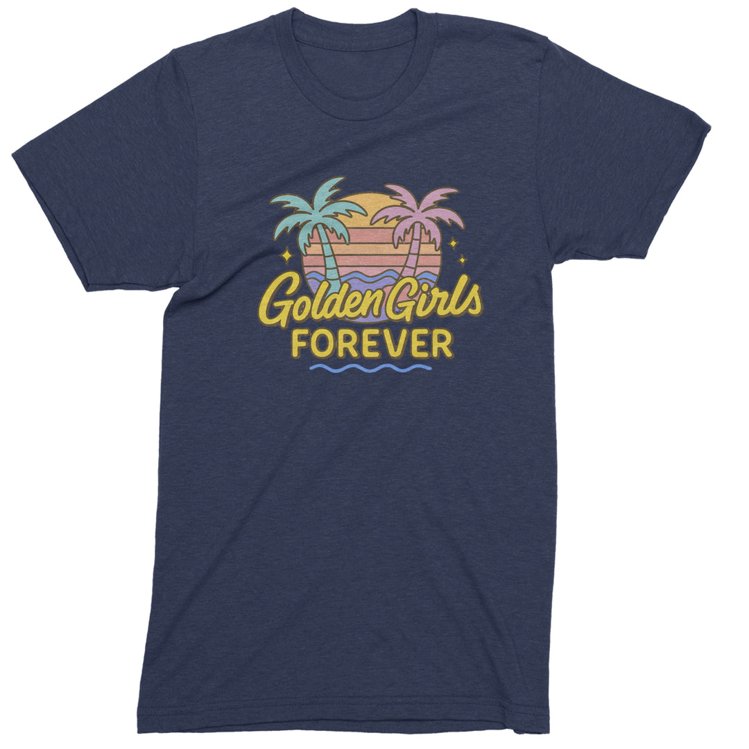 Golden Girls Forever Retro Sunset Mens T-shirt Navy Blue