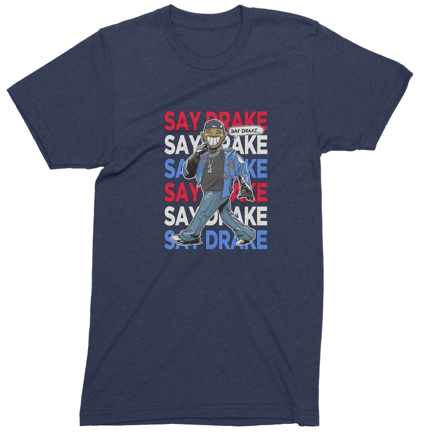 Say Drake Smiling Meme Mustard Men's T-shirt Navy Blue