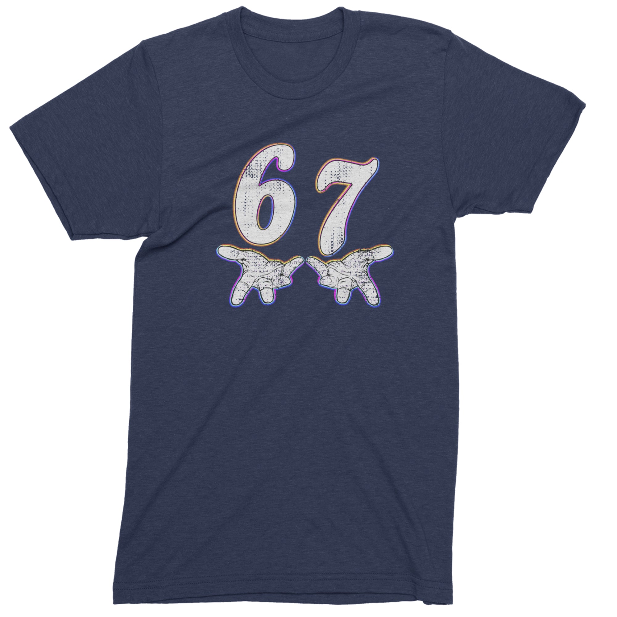 67 Hands Meme Viral Drill Mens T-shirt Navy Blue