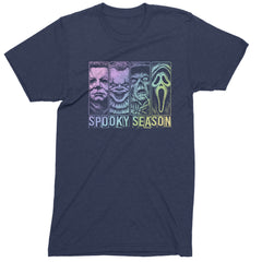 Spooky Season Horror Icons Halloween Mens T-shirt Navy Blue