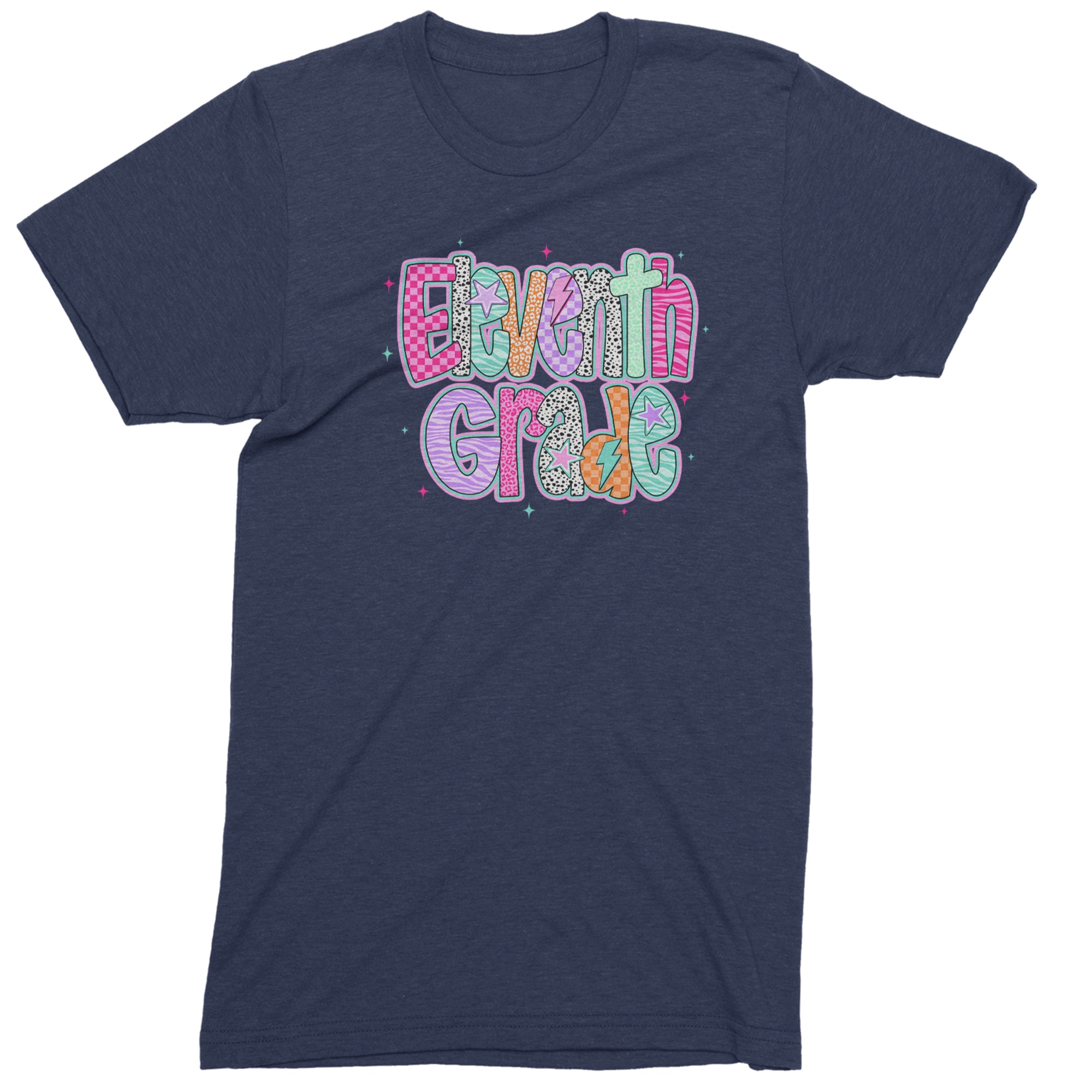 Eleventh Grade Extra Colorful Back to School Men's T-shirt Navy Blue
