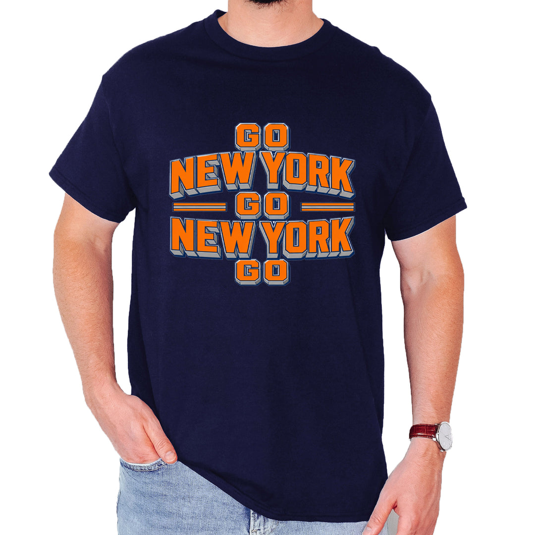 Go New York Go Basketball Mens T-shirt Navy Blue