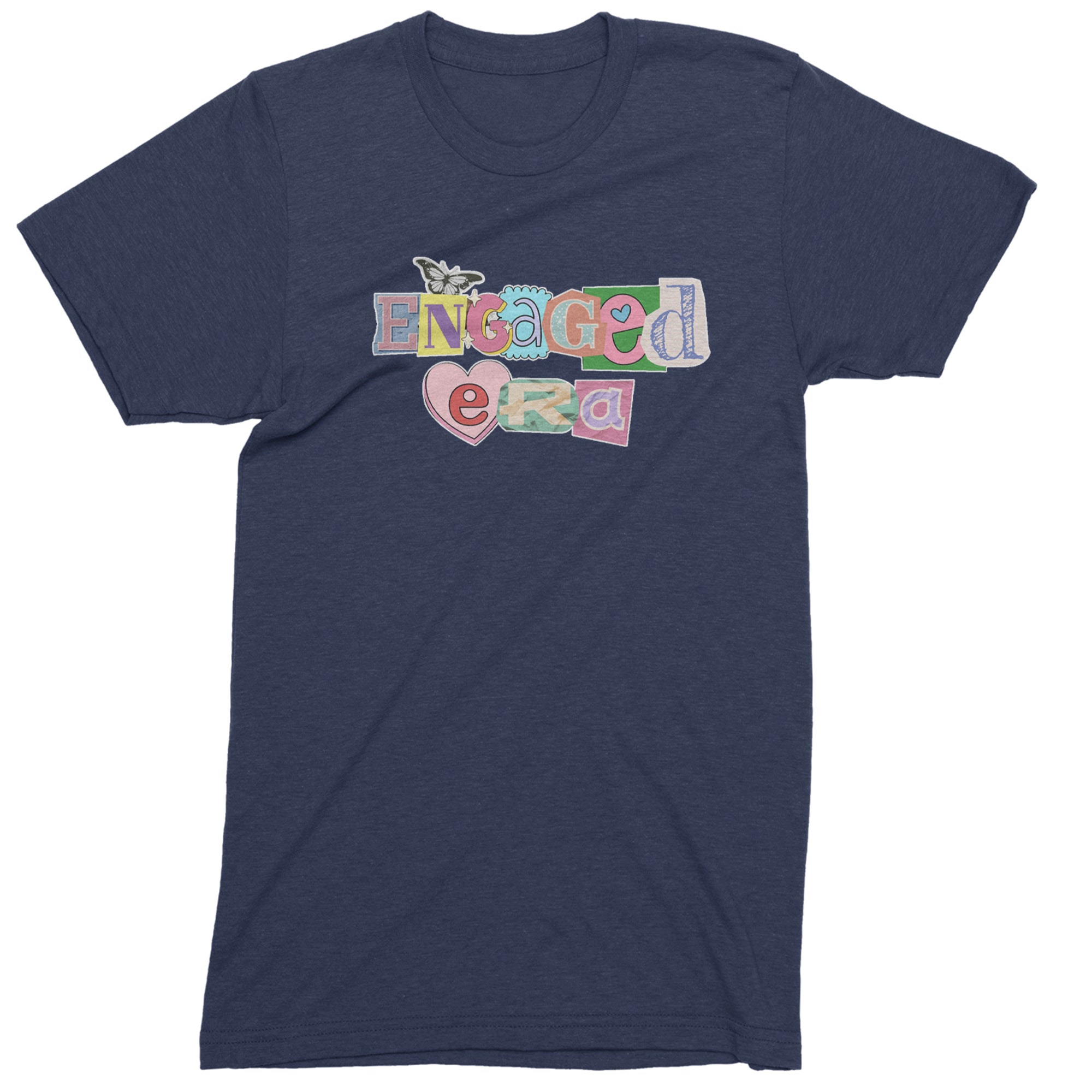 Engaged Era Aesthetic Retro Collage Design Mens T-shirt Navy Blue