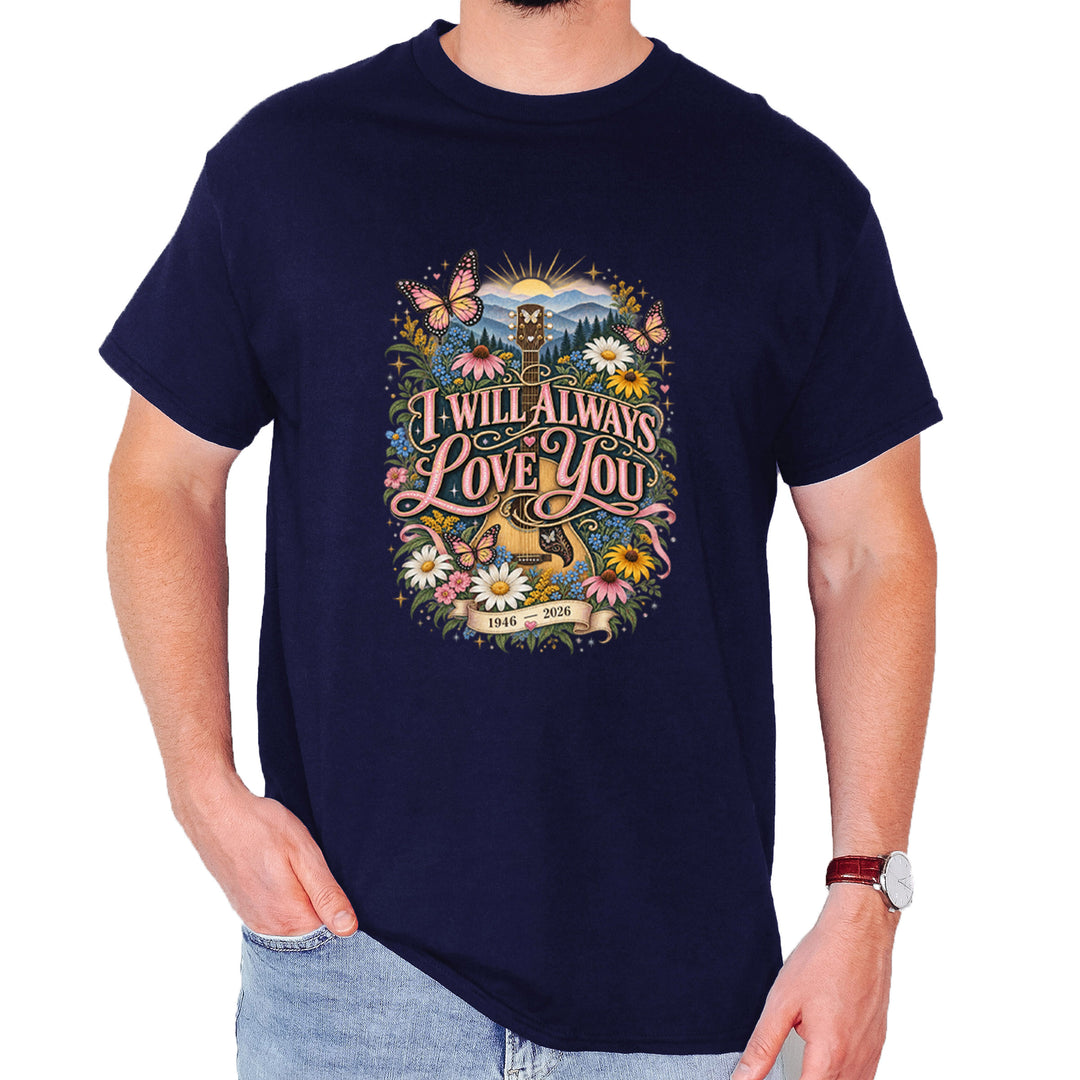 I Will Always Love You Dolly Mens T-shirt Navy Blue