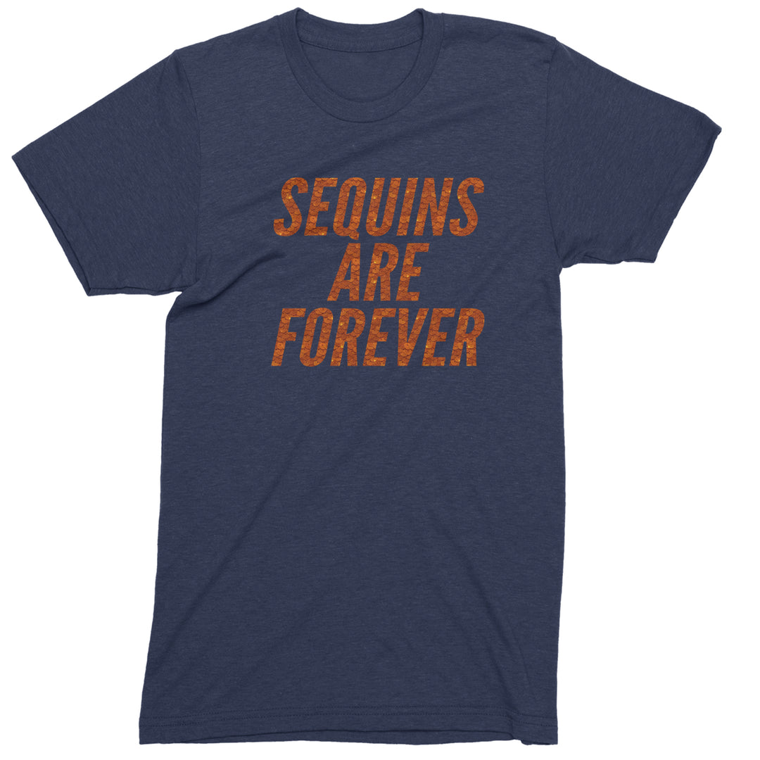 Sequins Are Forever Retro Glam Mens T-shirt Navy Blue