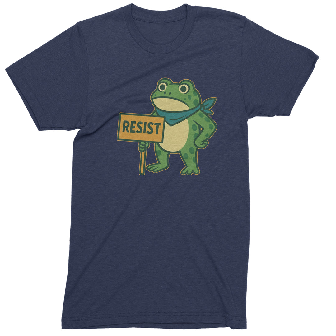 Sign Resist Meme Frog Protest Mens T-shirt Navy Blue