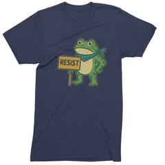 Sign Resist Meme Frog Protest Mens T-shirt Navy Blue