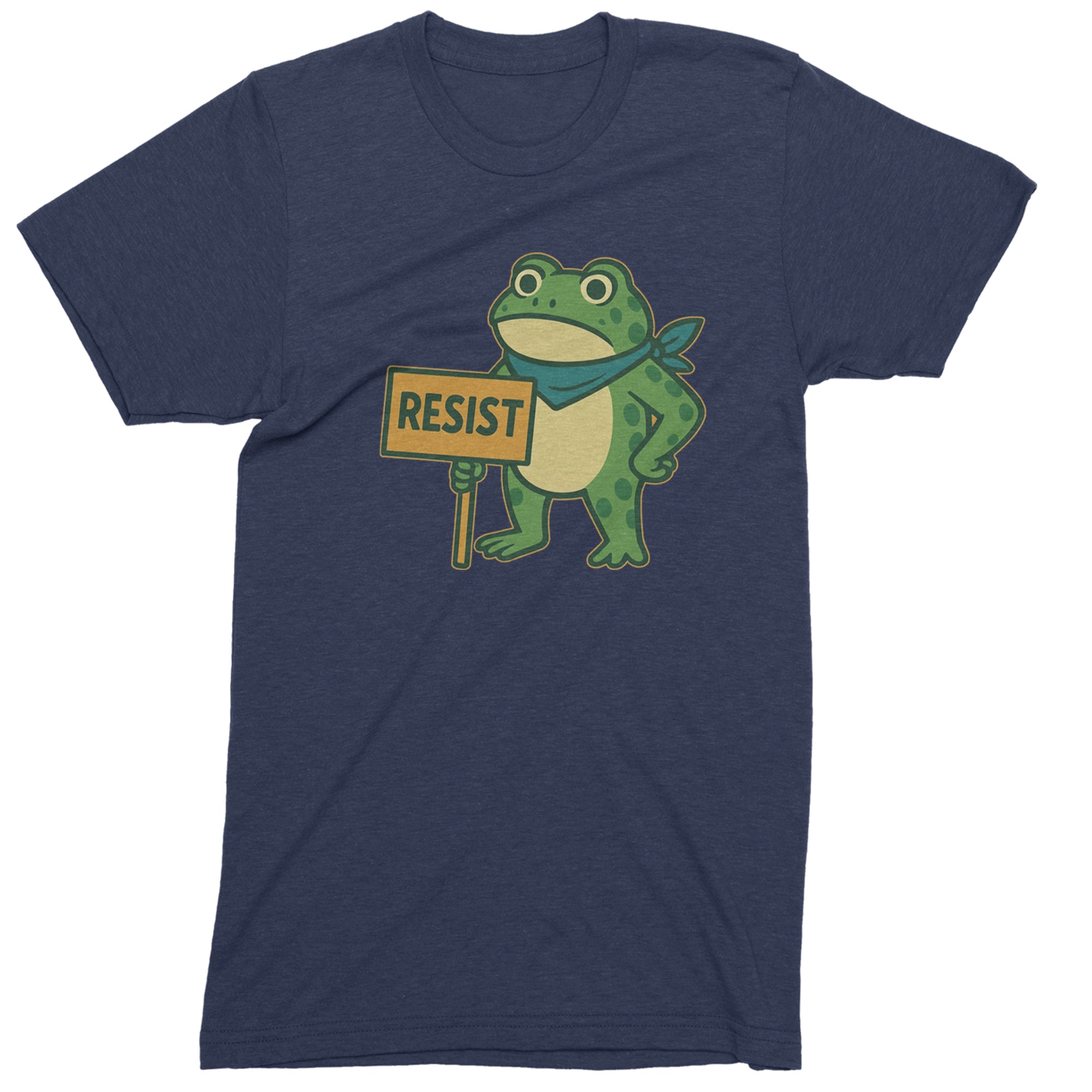 Sign Resist Meme Frog Protest Mens T-shirt Navy Blue