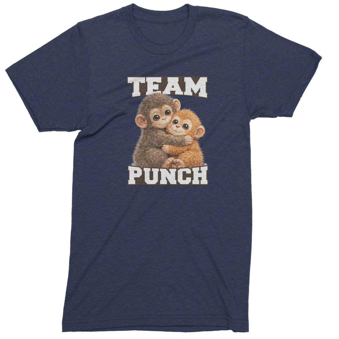 Team Punch Panchi-kun Monkey Mens T-shirt Navy Blue