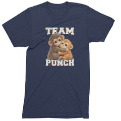 Team Punch Panchi-kun Monkey Mens T-shirt Navy Blue