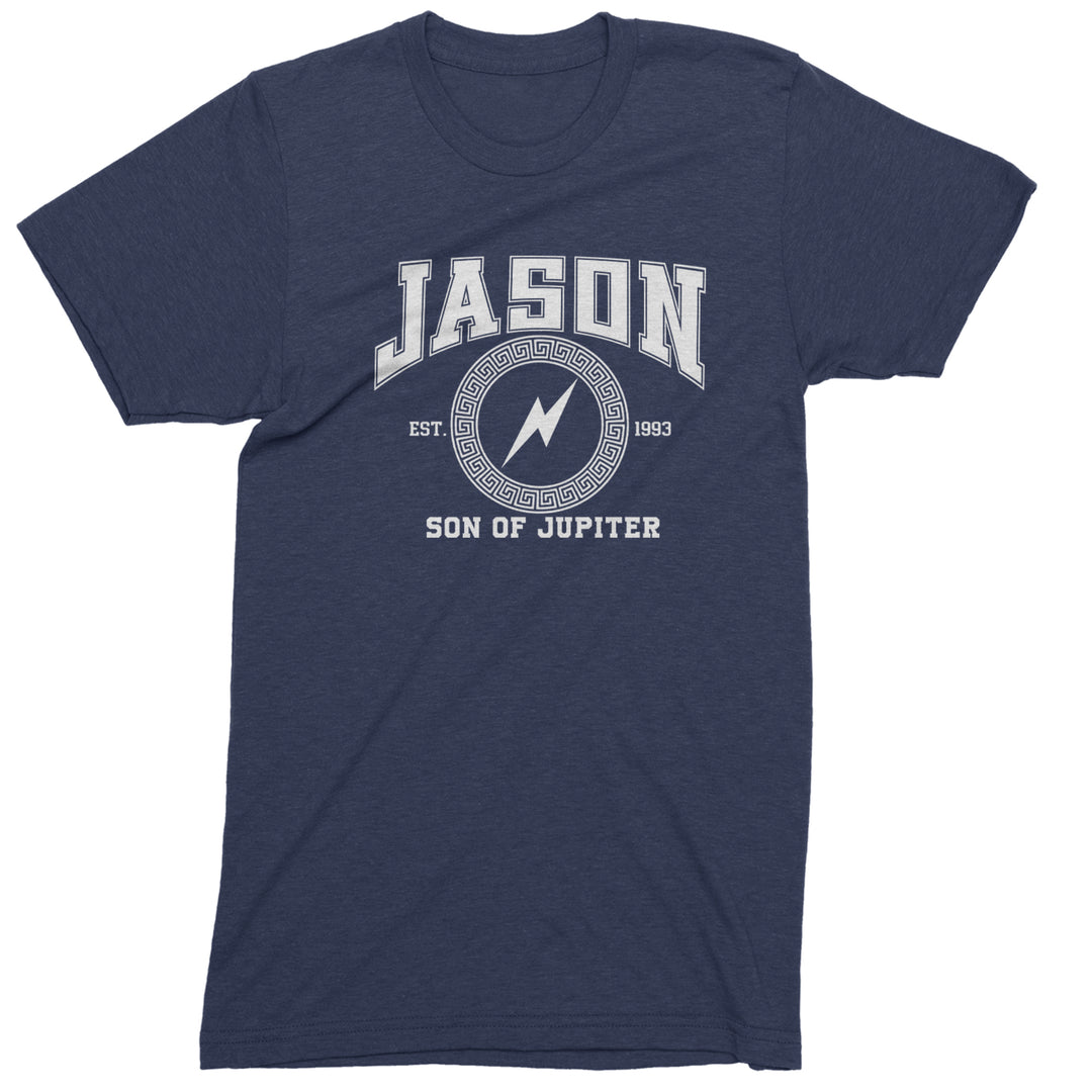 Jason Son of Jupiter Storm Bringer Mens T-shirt Navy Blue
