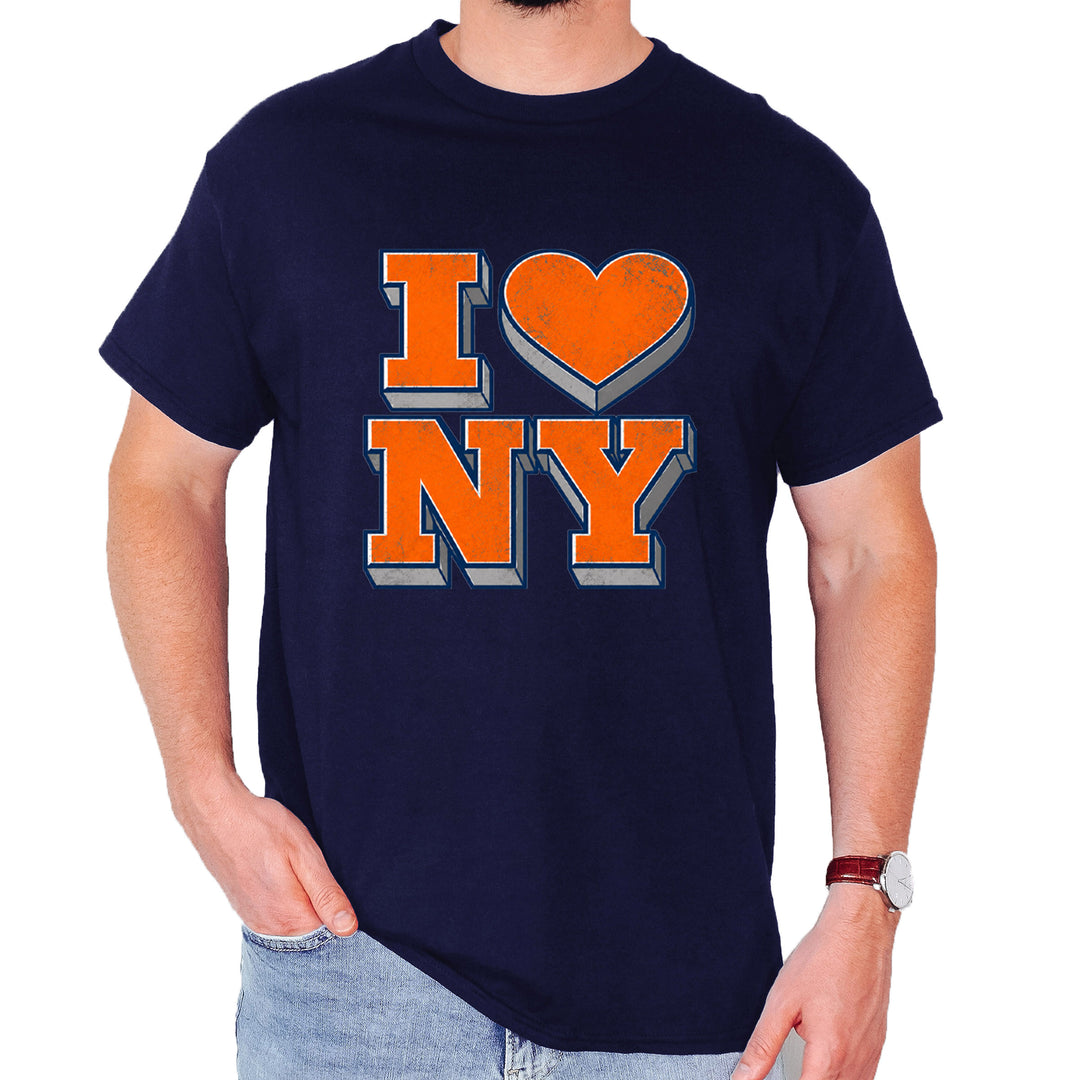 New York City Pride Heart Mens T-shirt Navy Blue