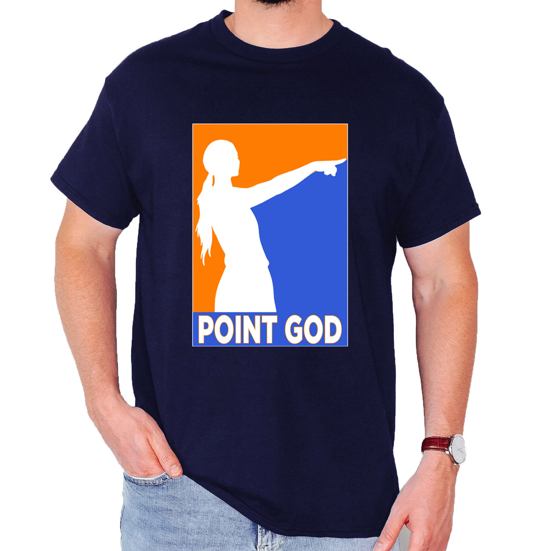 Point God Cunningham Basketball Pointing Meme  Mens T-shirt Navy Blue