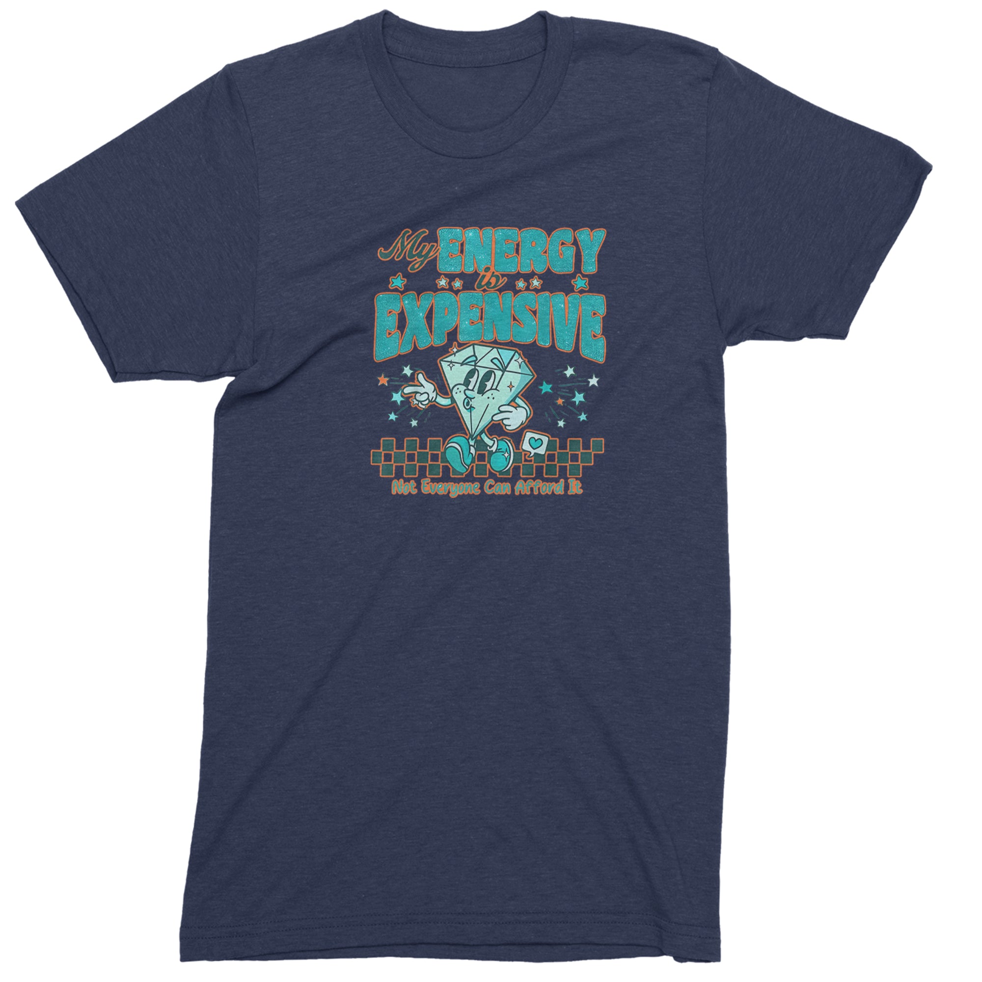 Diamond My Energy Is Expensive Mens T-shirt Navy Blue