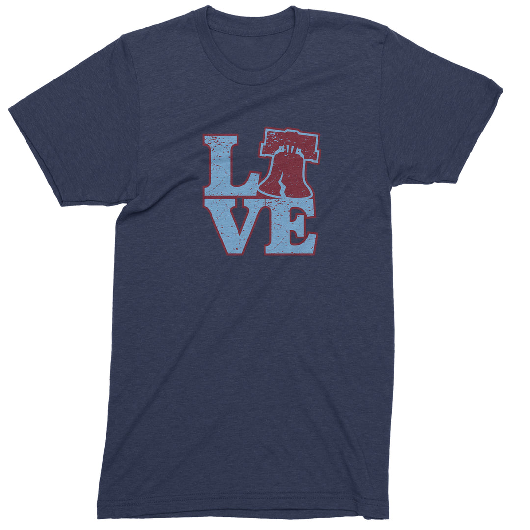 Love Philly Liberty Bell Mens T-shirt Navy Blue