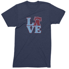 Love Philly Liberty Bell Mens T-shirt Navy Blue