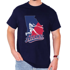 Atlanta Georgia Batter Up Mens T-shirt Navy Blue