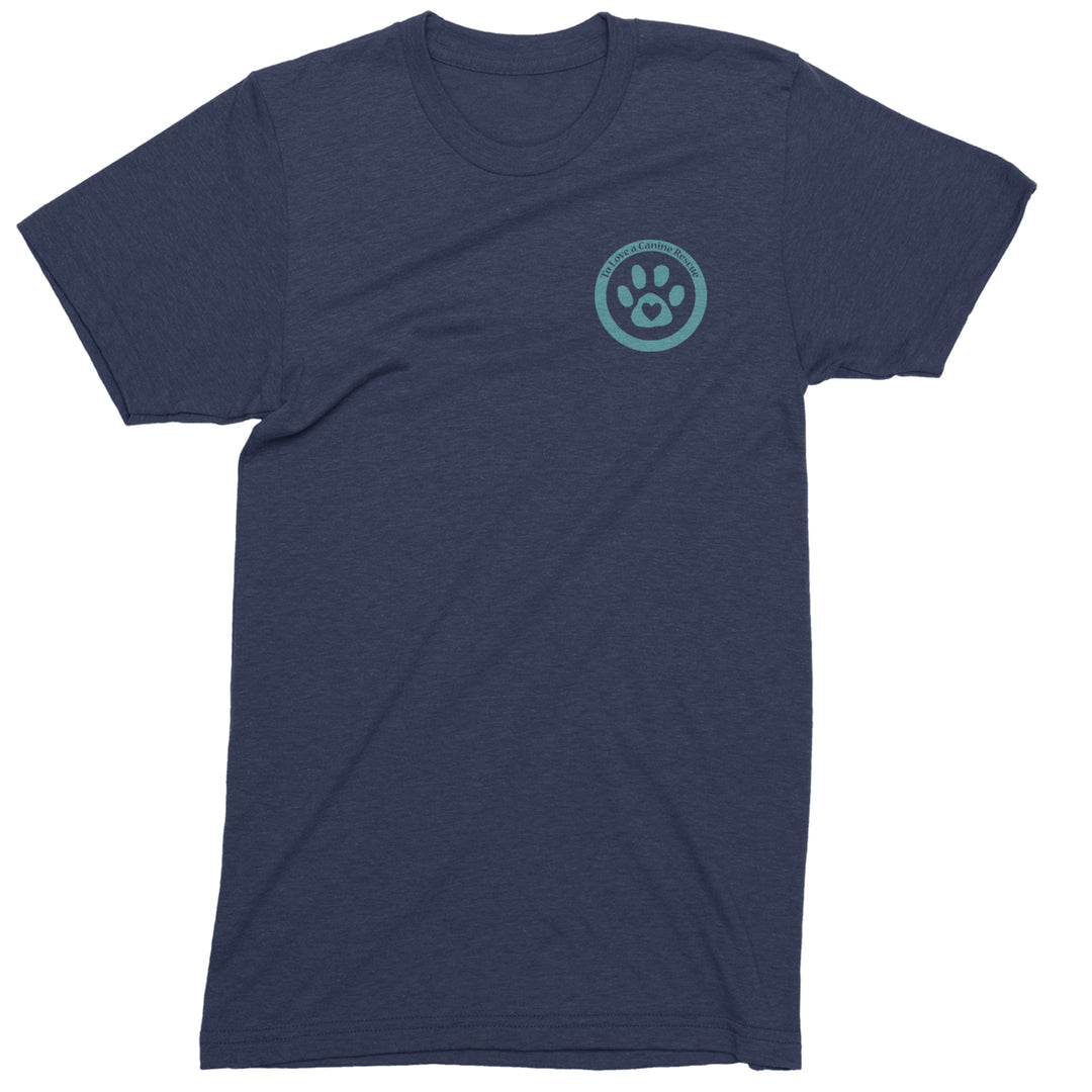 TLC To Love a Canine Dog Rescue Teal Mens T-shirt Navy Blue