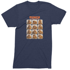 Punch Play Hard Love Harder Mens T-shirt Navy Blue