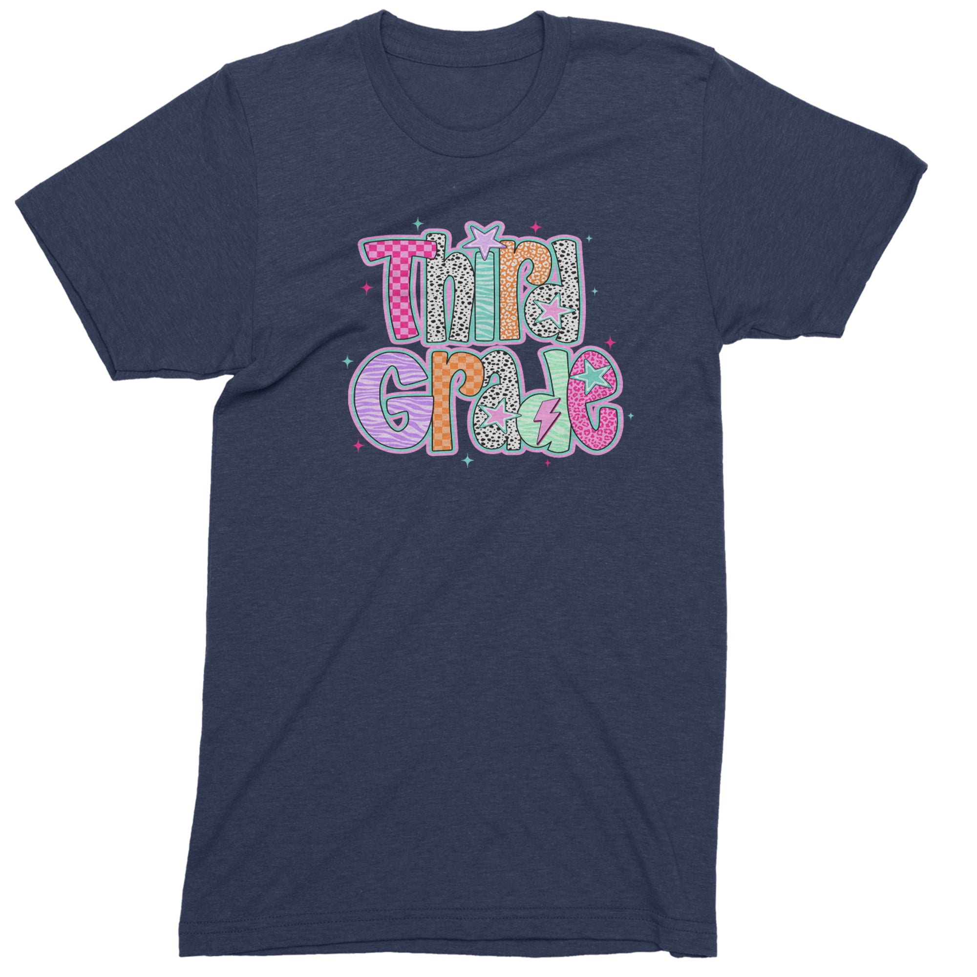 Third Grade Thunder Colorful Back to School Men's T-shirt Navy Blue
