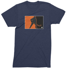 Hockey Enforcer Retro Vintage Mens T-shirt Navy Blue