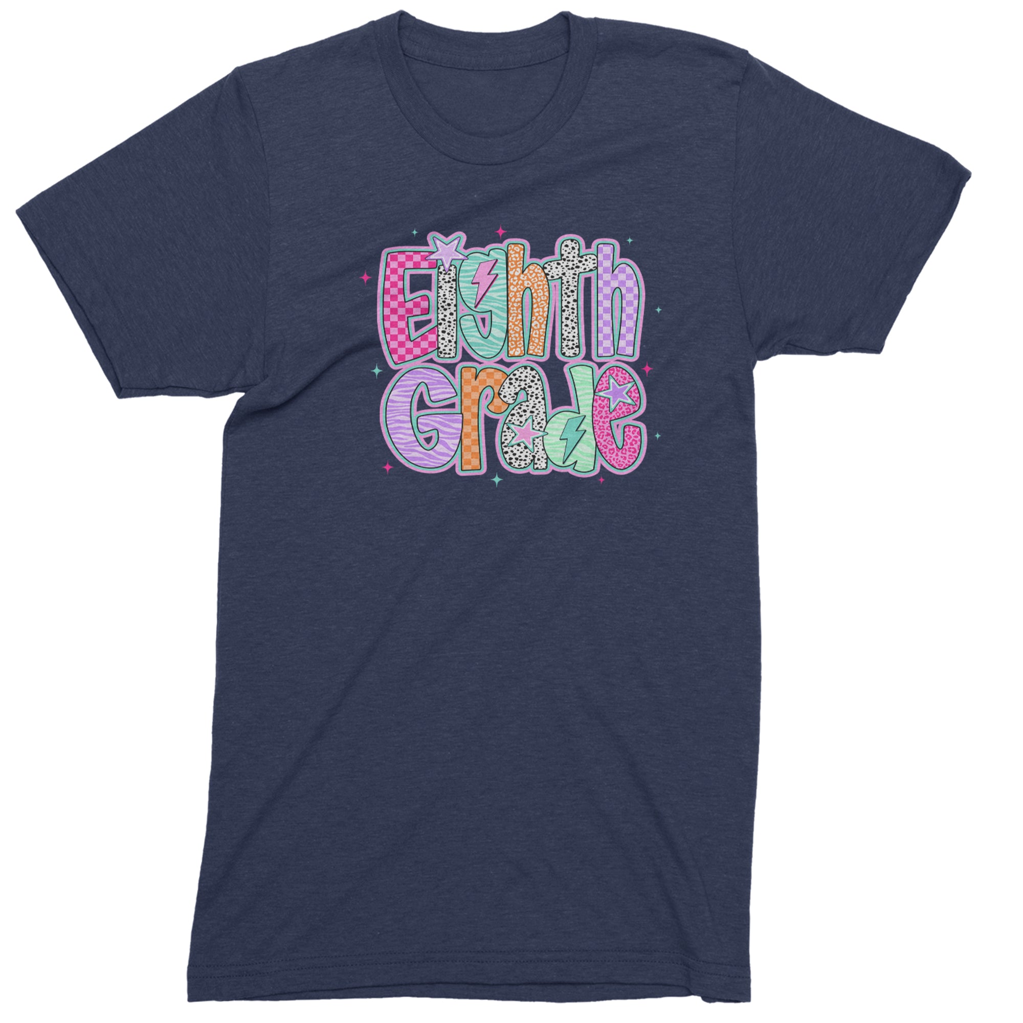 Eighth Grade Energy Colorful Back to School Men's T-shirt Navy Blue