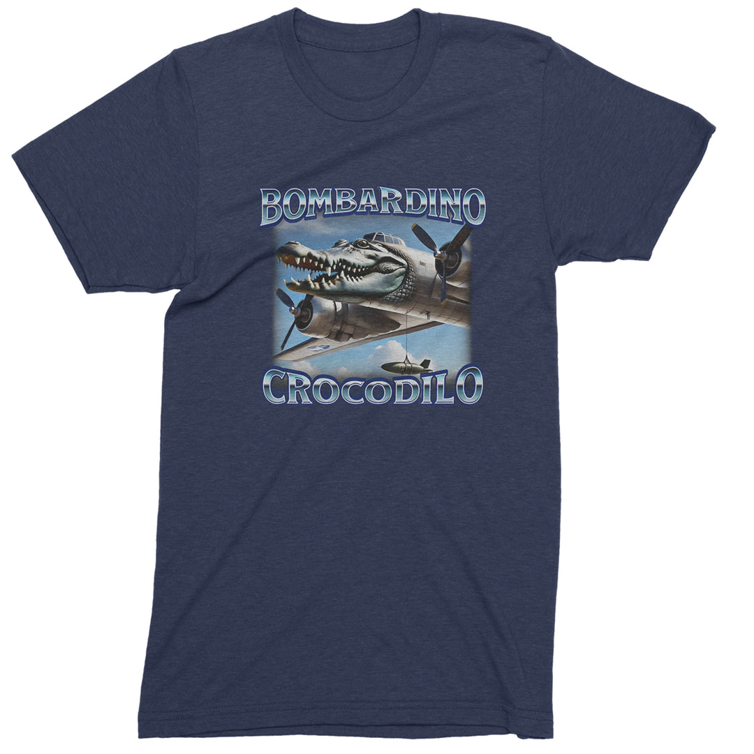 Bombardino Crocodilo Brainrot Men's T-shirt Navy Blue