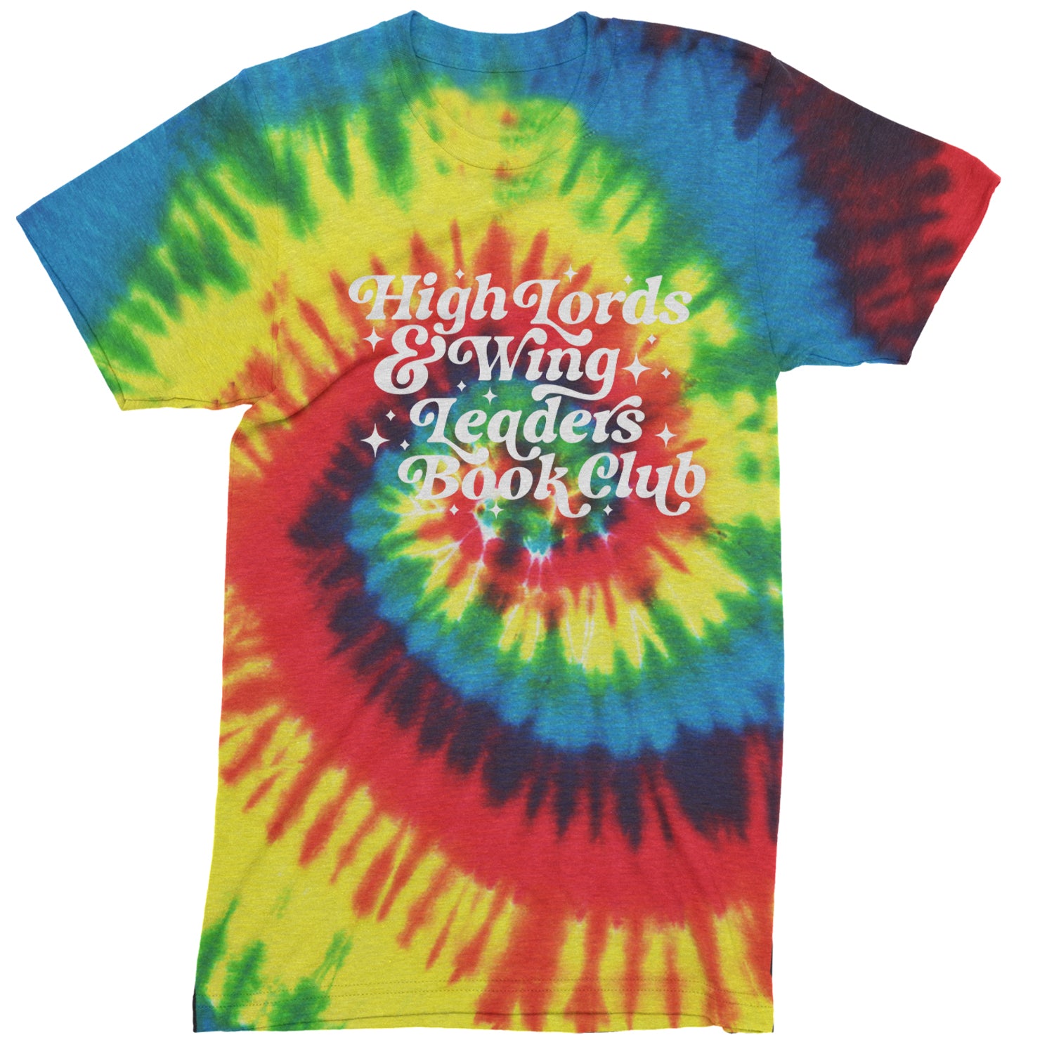 High Lords and Wingleaders Club Romantasy Mens T-shirt Tie-Dye Rainbow Reactive