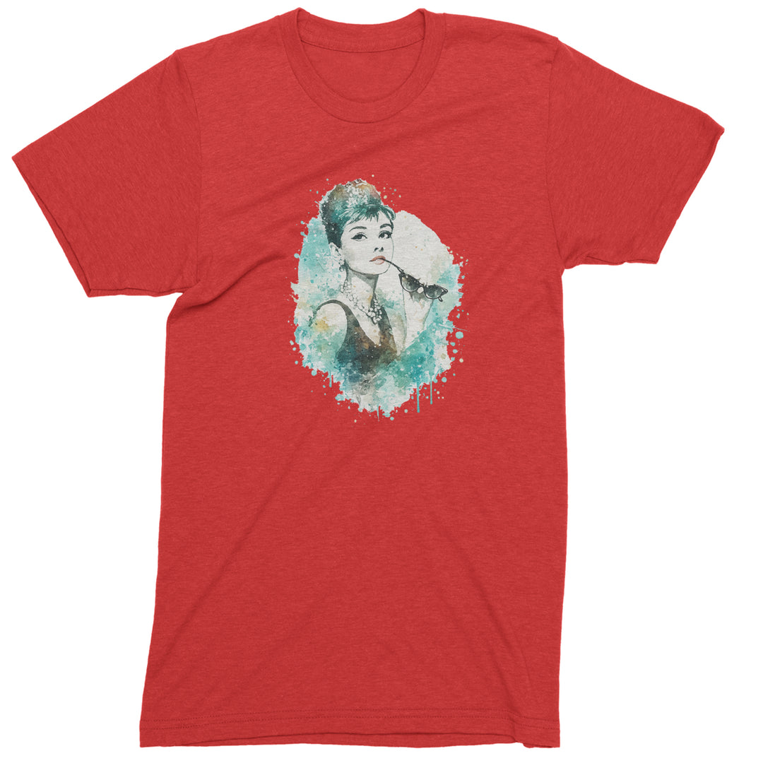 Mrs. Herpburn Iconic Watercolors Mens T-shirt Red