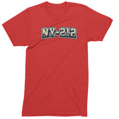 New York City 212 Area Code Skyline  Mens T-shirt Red