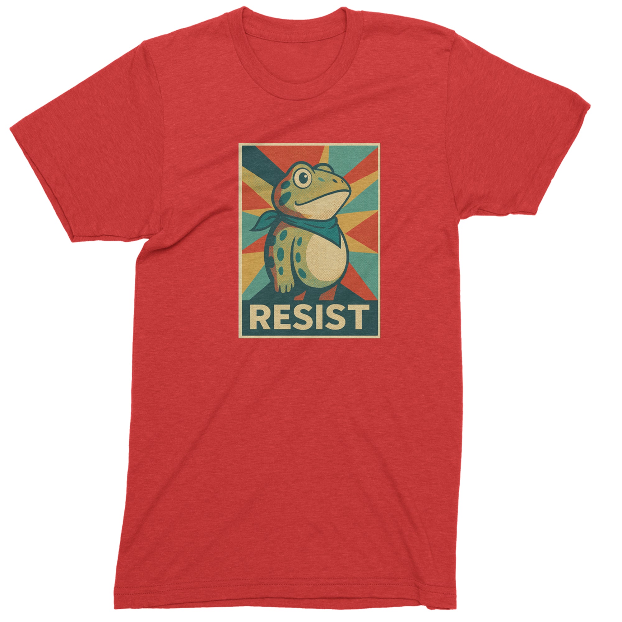 Resist Portland Protest Frog Mens T-shirt Red
