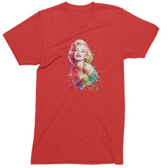 Mrs. Monroe Watercolors Bombshell Mens T-shirt Red