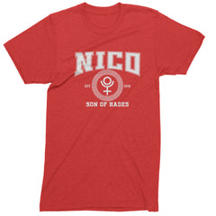 Nico Son of Hades Underworld Crest Mens T-shirt Red