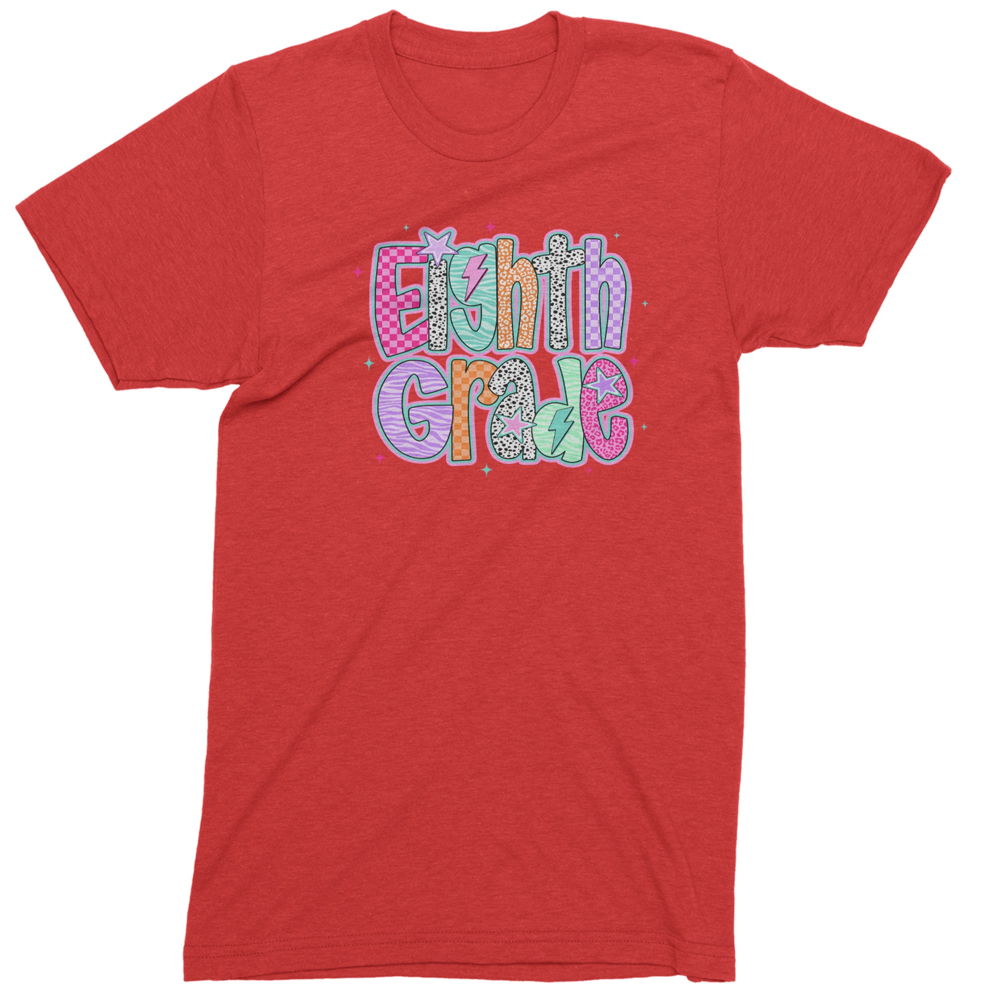 Eighth Grade Energy Colorful Back to School Men's T-shirt Red