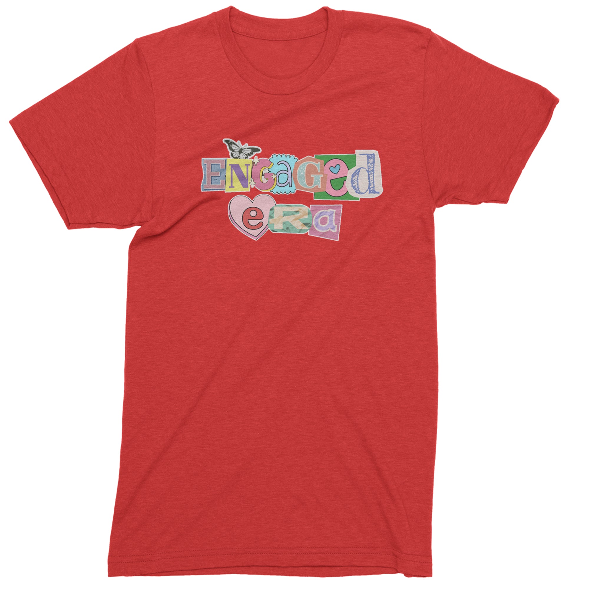 Engaged Era Aesthetic Retro Collage Design Mens T-shirt Red