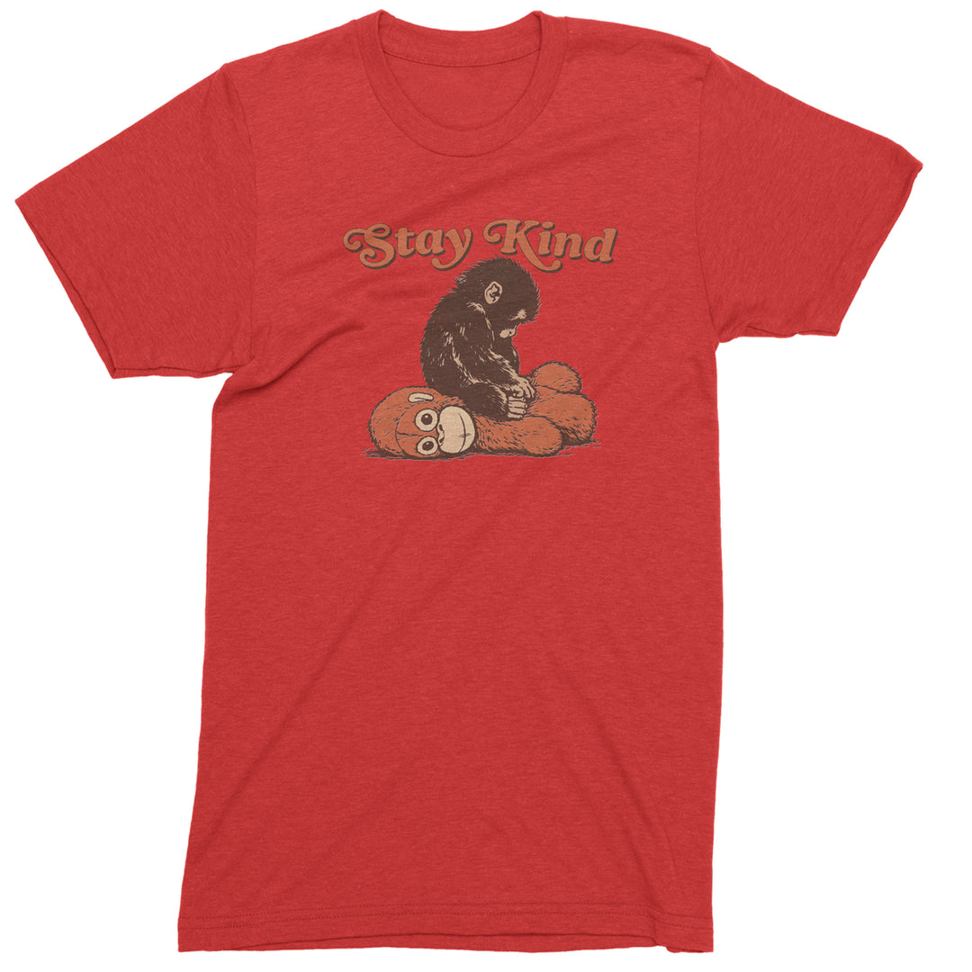 Punch Stay Kind Macaque Mens T-shirt Red