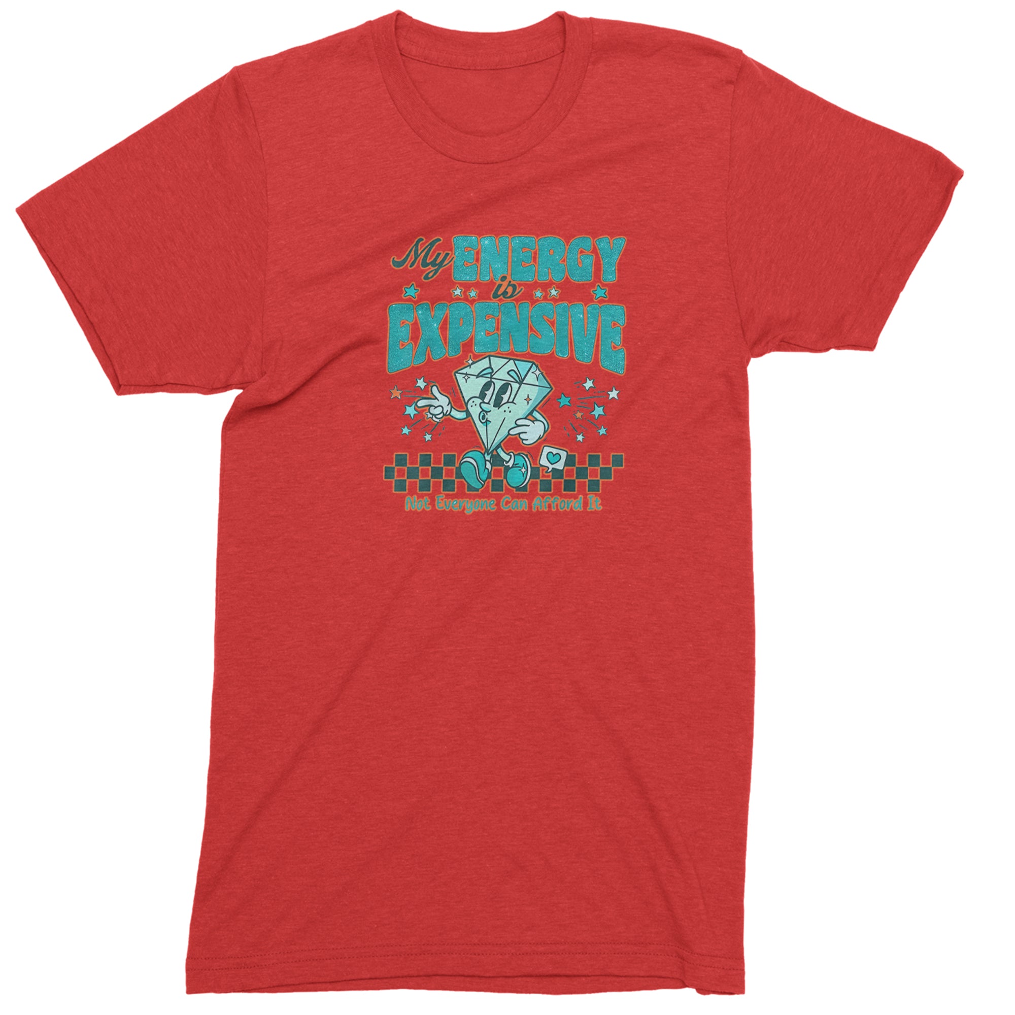 Diamond My Energy Is Expensive Mens T-shirt Red