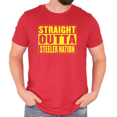 Straight Outta Steeler Nation Football  Mens T-shirt Red