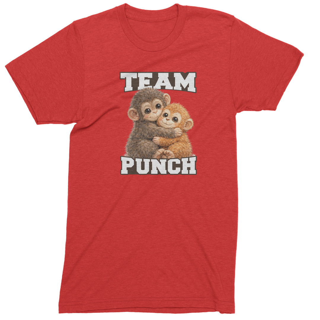 Team Punch Panchi-kun Monkey Mens T-shirt Red
