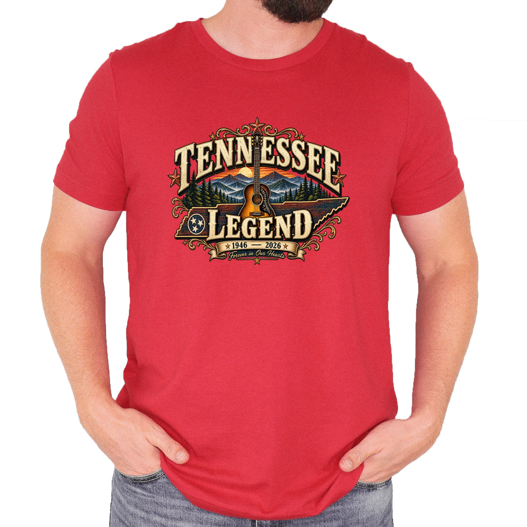 Tennessee Legend Country Music Dolly Mens T-shirt Red