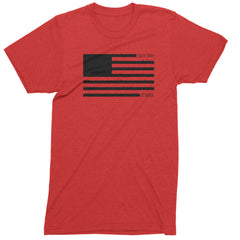 Redacted American Flag Mens T-shirt Red