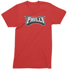 Philly Bold Block Throwback Mens T-shirt Red