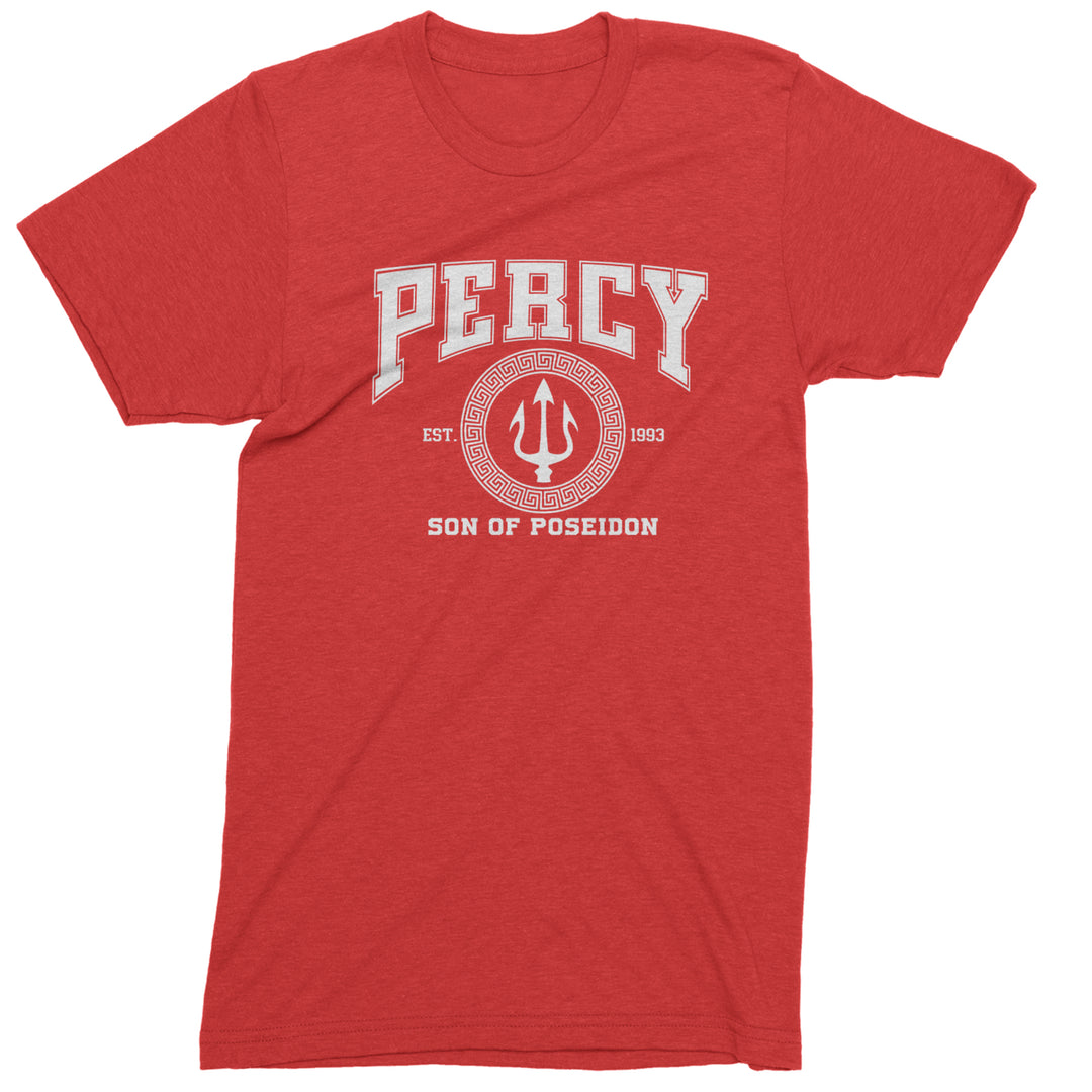 Percy Son Of Poseidon Sea God Mens T-shirt Red