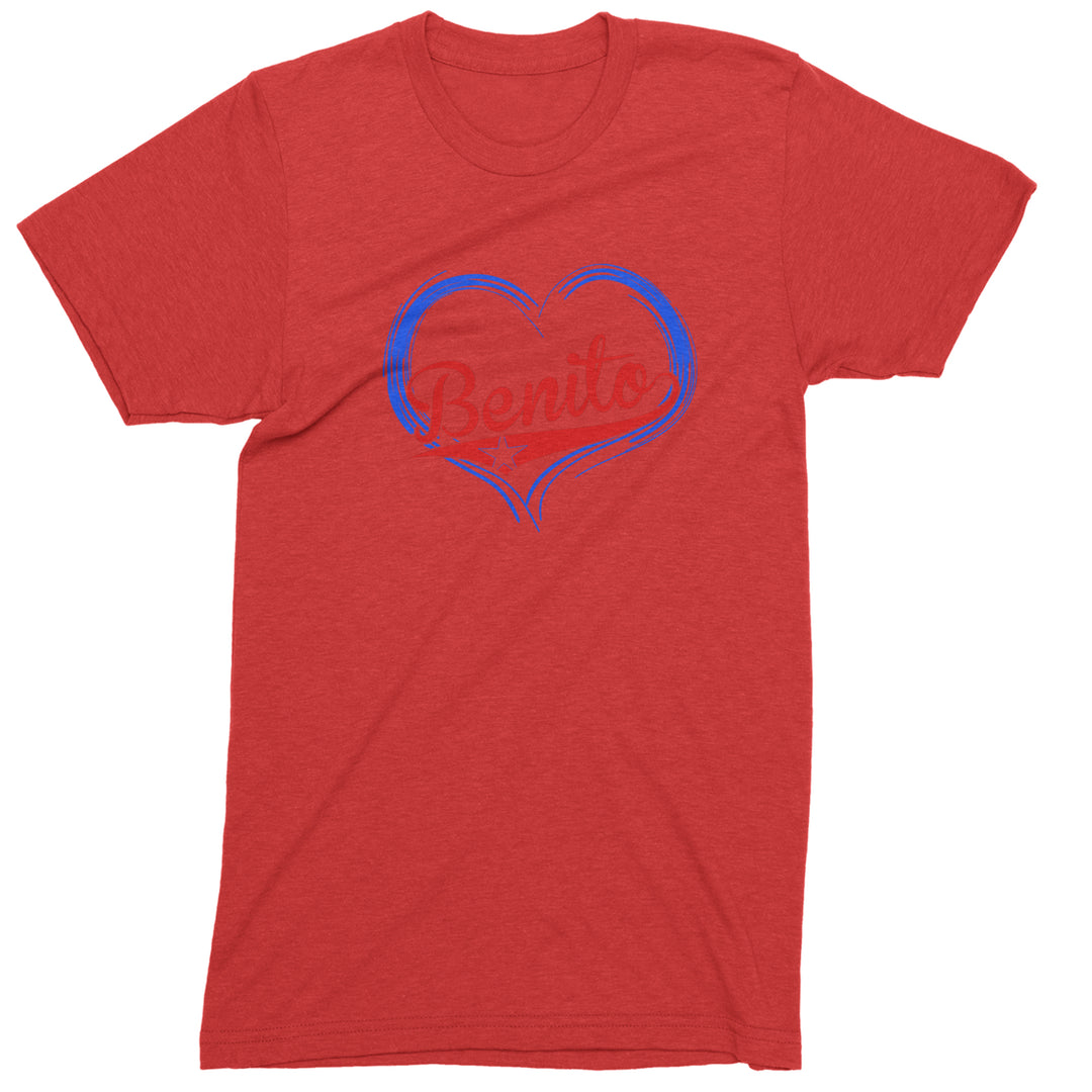Benito Heart Puerto Rico Mens T-shirt Red