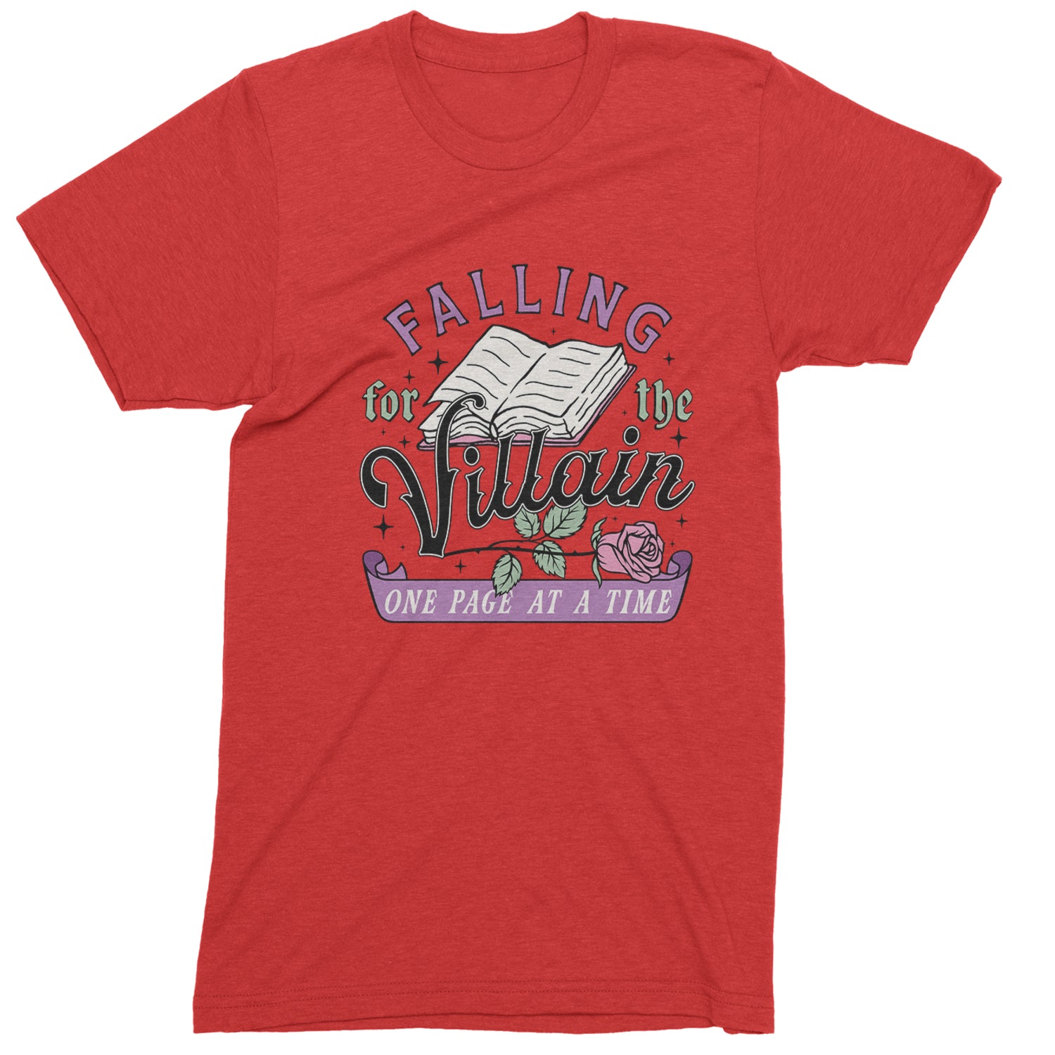 Falling For The Villain One Page At A Time  Mens T-shirt Red