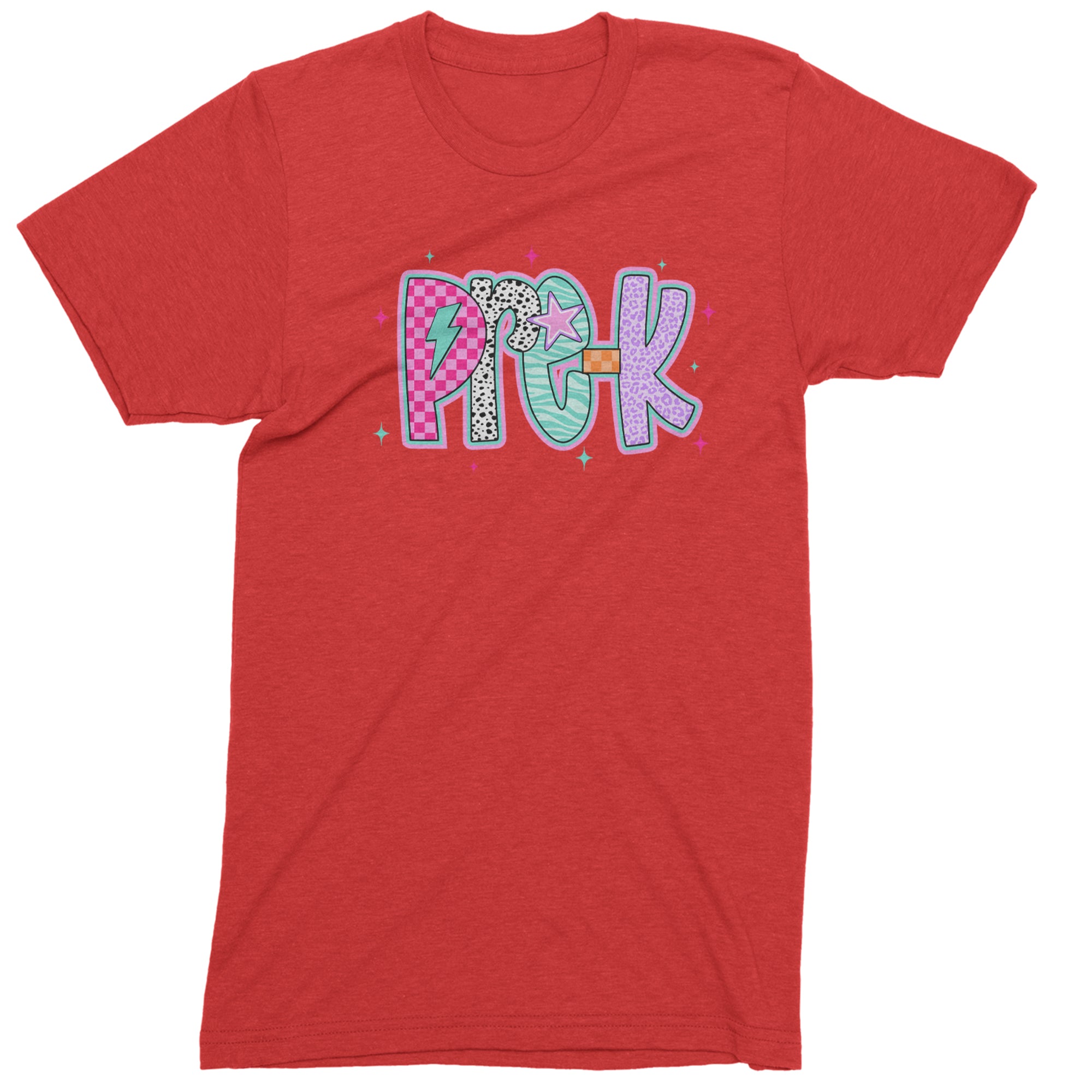 Pre-K Party Time Colorful Back to School Men's T-shirt Red