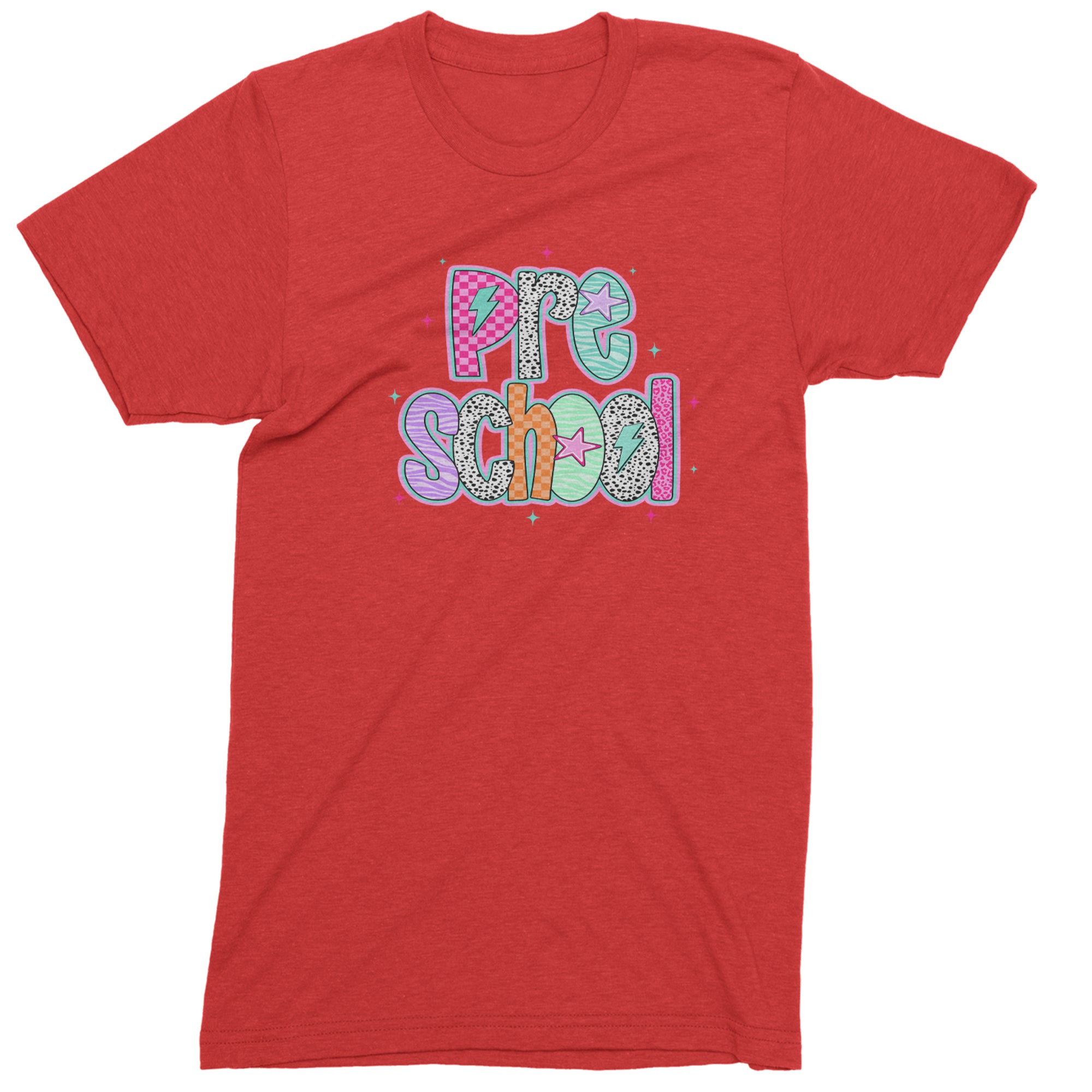 Preschool Power Colorful Back to School Men's T-shirt Red