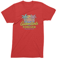 Golden Girls Forever Retro Sunset Mens T-shirt Red