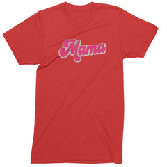 Mama Hot Pink Glitter Chenille Patch Men's T-shirt Red